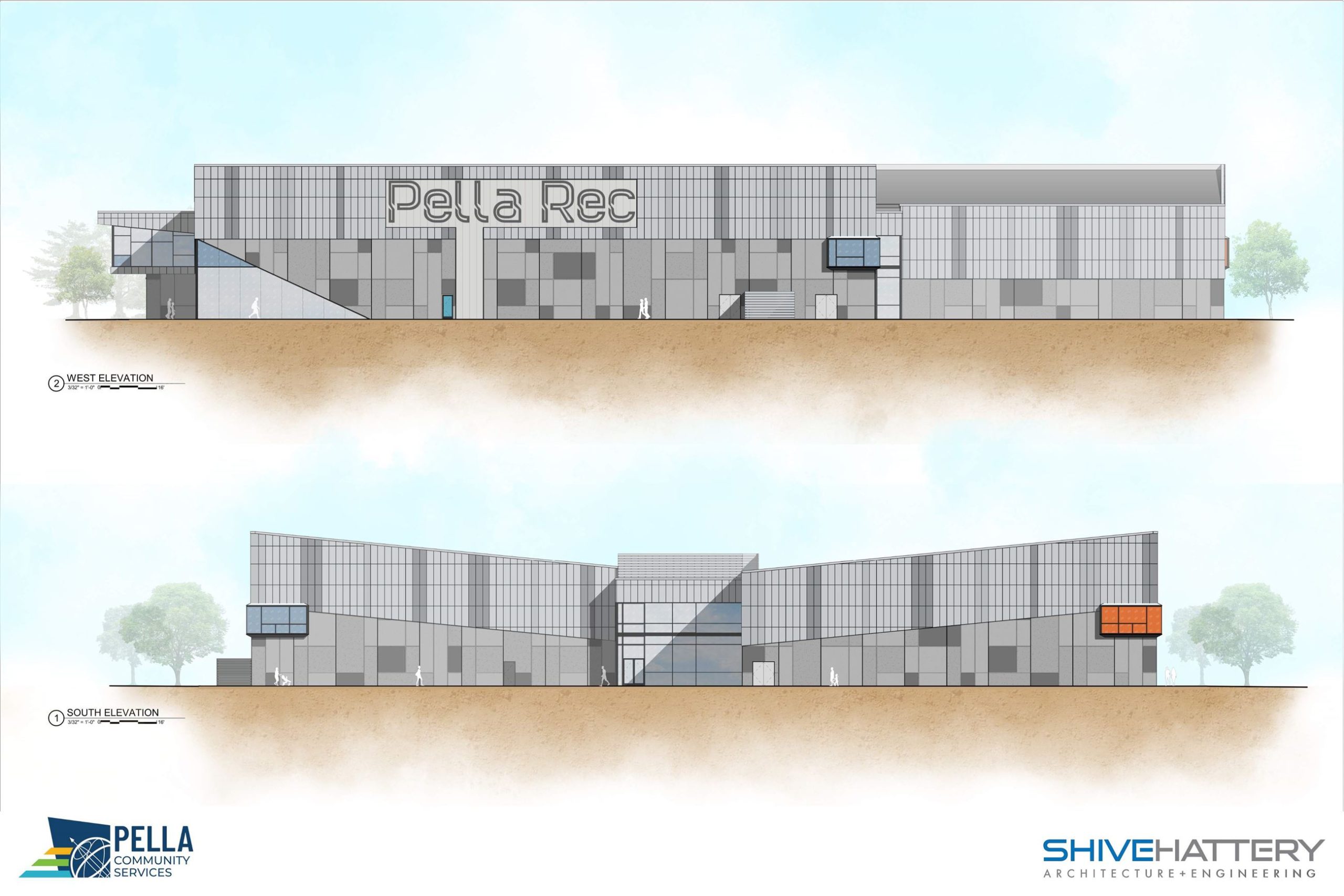 Pella Rec Center elevation 2